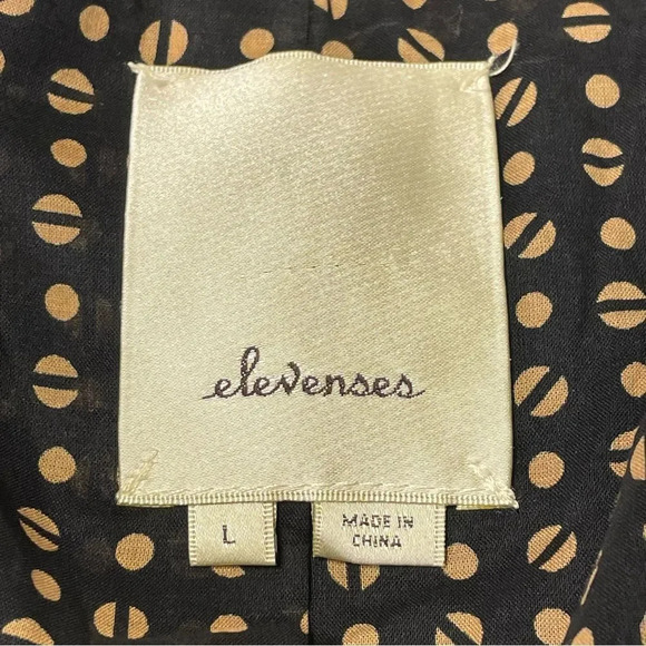 ELEVENSES‎ by ANTHROPOLOGIE Dimmet Lace Trim Open Front Blazer in Black Noir - Picture 9 of 11